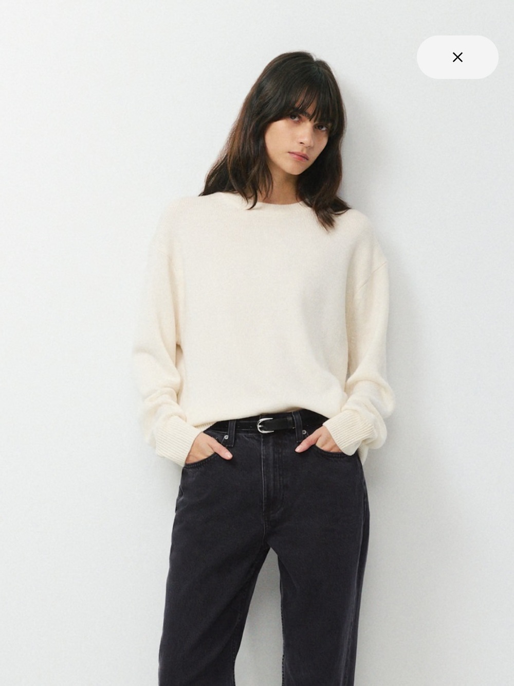Aritzia 100% Merino Wool Crewneck Cream Sweater
